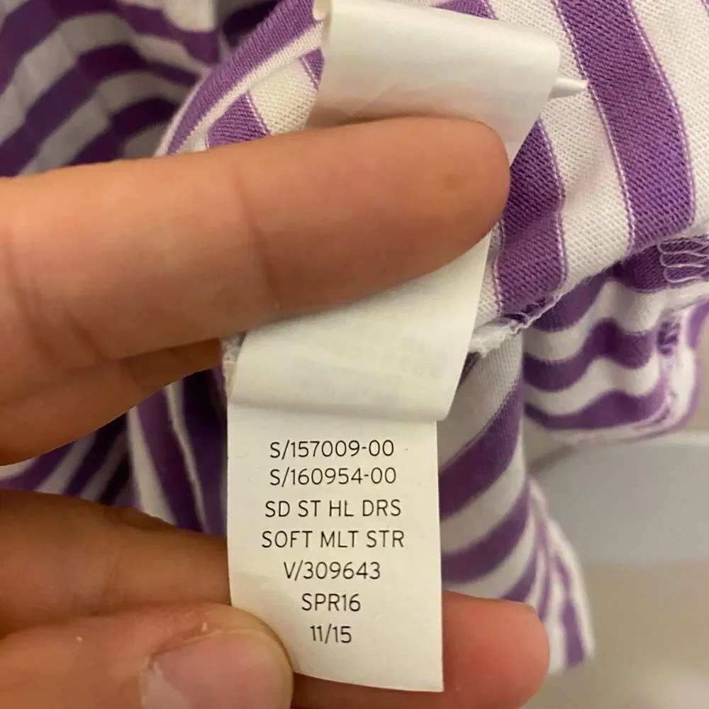 Gap lavender purple stripe hi low long Maxi racer back  summer dress XL /12